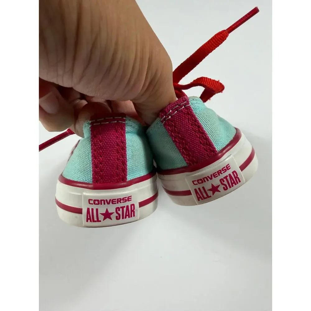 Converse Chuck Taylor All Star Low Top Sneakers Aqua Pink Girls Size 7